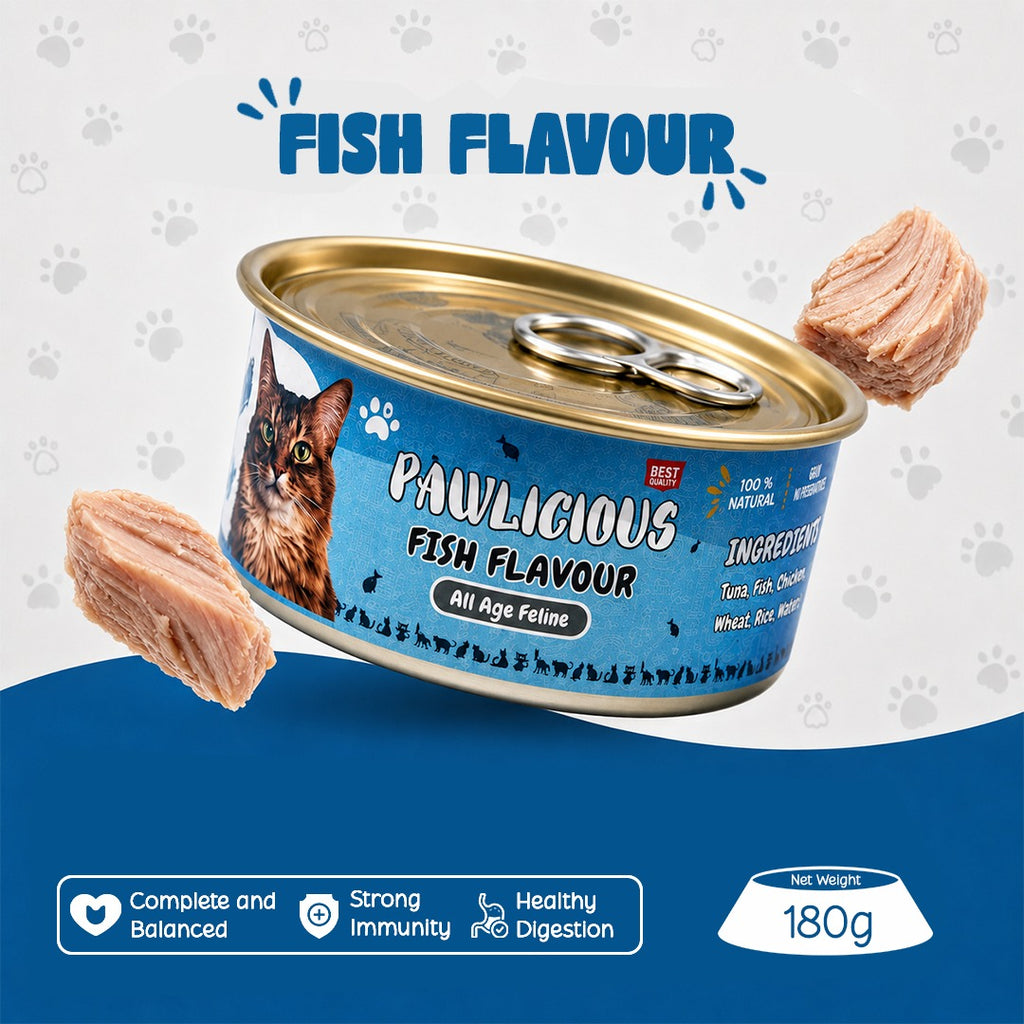 Fish Flavour – Omega-Rich & Delicious – (Pack of 6, 12 & 24 - 180g Each)